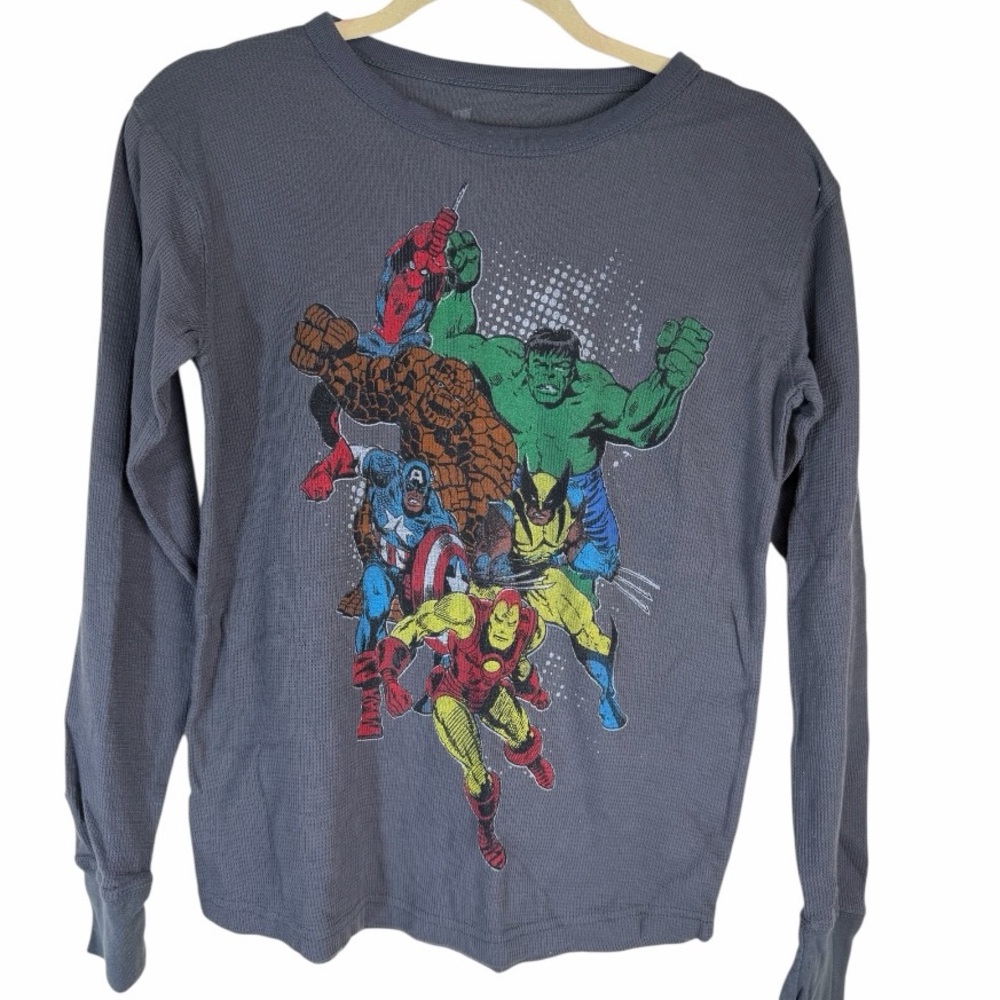 Marvel Superheroes Kids Long Sleeve Tee - Gray